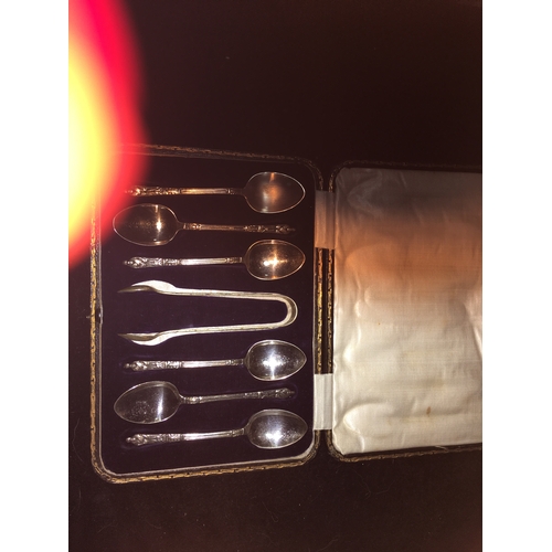 11 - LOVELY SET OF SIX APOSTLE PLATED SPOONS IN BOX