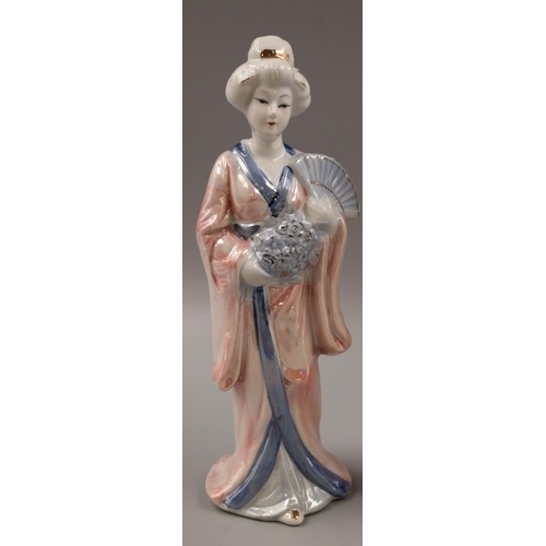 56 - Lovely Japanese Luster Ware Geisha Girl Statue approx 10