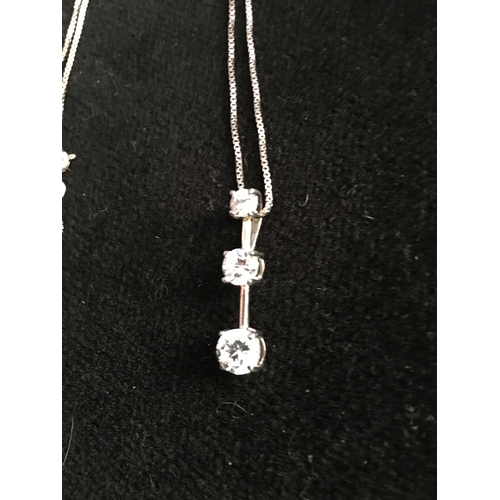 62 - LOVELY SILVER NECKLACE AND PENDANT