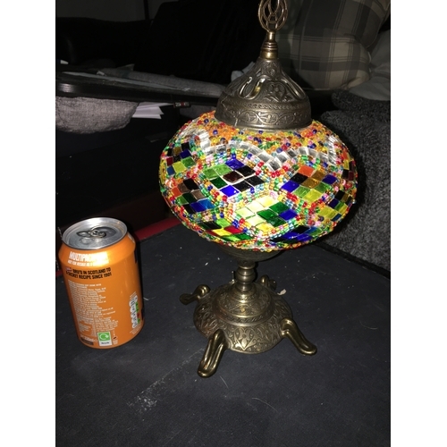 537 - LOVELY MOSAIC TABLE LAMP (BATTERY-GWO)