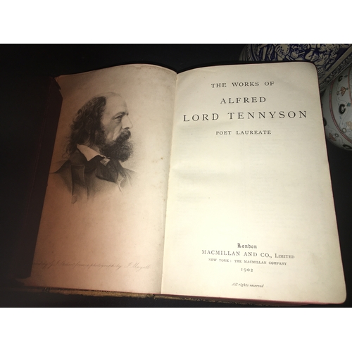 31 - LOVELY ANTIQUE EDITION OF The Works of Alfred Lord Tennyson 1902 By Macmillan & Co with Leather Soft... 