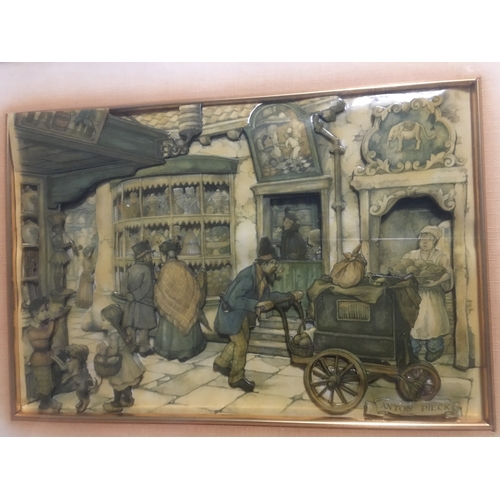 41 - VERY NICE Anton Pieck 3D Framed and Glazed Print