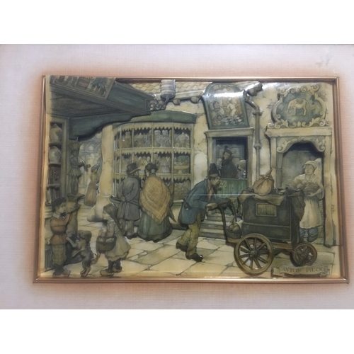 41 - VERY NICE Anton Pieck 3D Framed and Glazed Print