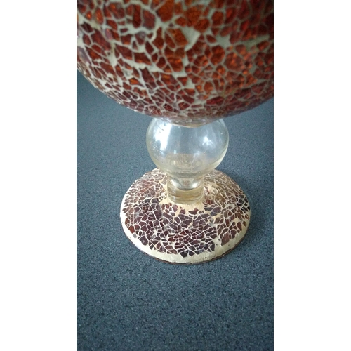 1032 - UNUSUAL GLASS VINTAGE VASE 35CM