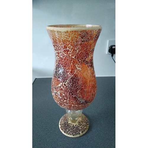 1032 - UNUSUAL GLASS VINTAGE VASE 35CM