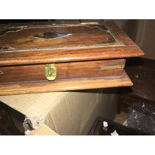 167 - VERY NICE WOOD AND BRASS TRINKET BOX SHAPED LIKE A BOOK