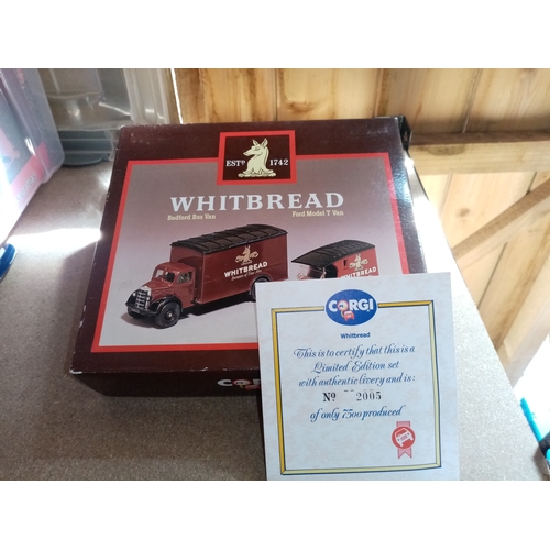 232 - FANTASTIC CORGI WHITBREAD BEDFORD VAN PLUS FORD MODEL VAN BOXED & UNUSED