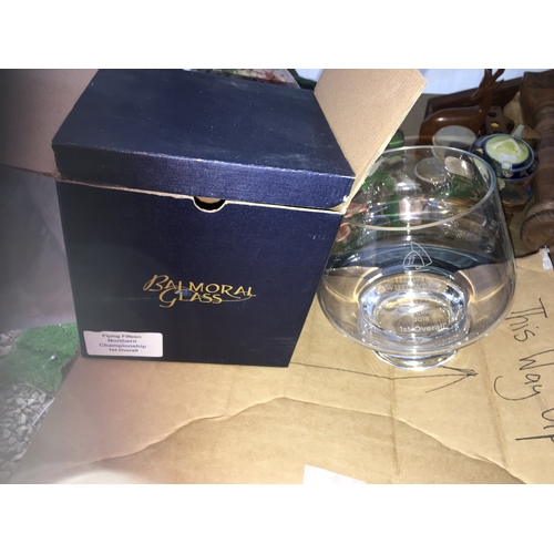 7 - LOVELY SAILING MEMORABILIA  Boxed Balmoral Crystal Trophie Celebrating 2018 FFAI Northern Championsh... 