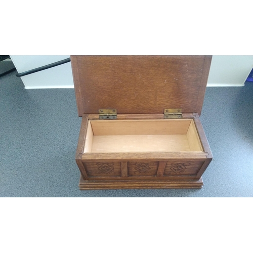 257 - LOVELY COFFER STYLE WOODEN MUSICAL BOX