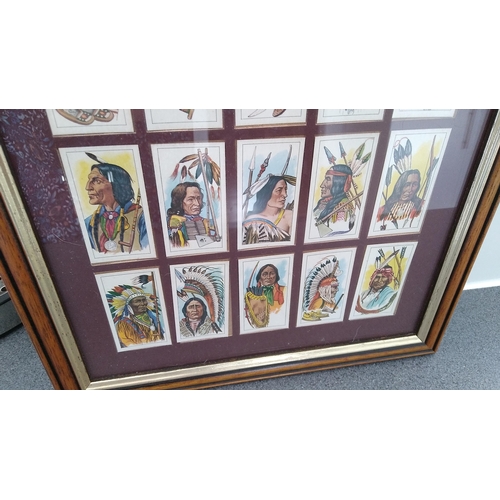 270 - FRAMED SET OF RED INDIAN CIGARETTE CARDS