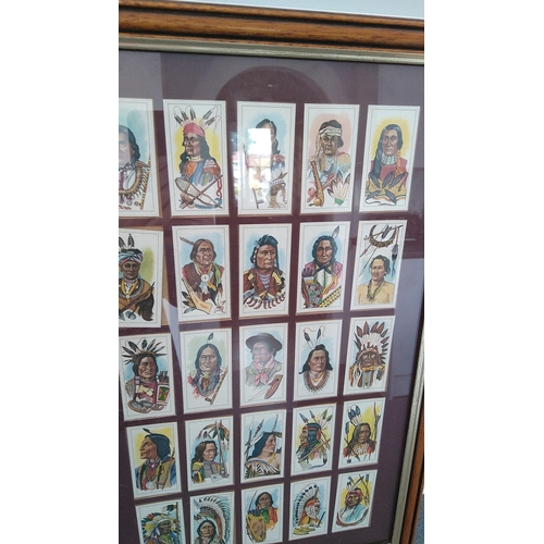 270 - FRAMED SET OF RED INDIAN CIGARETTE CARDS