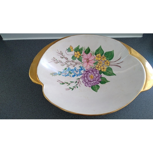 273 - ART DECO GRIMWADES ROYAL WINTON FLORAL DESIGNED OVAL DISH