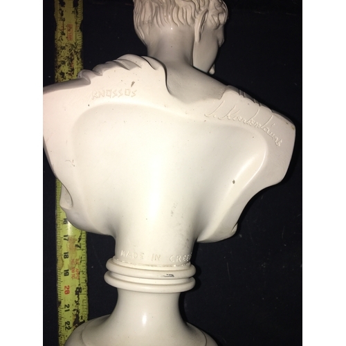 283 - LOVELY GREEK SIGNED BUST OF ''APTIMIZ'' MADE IN GREECE AND SIGNED 24CM TALL AND 16CM WIDE