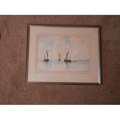 287 - FRAMED AND GLAZED ORIGINAL SIGNED WATER COLOUR BY SCOTTISH ARTIST IAN BUCHANAN DUNLOP ENTITLED ''BAR... 