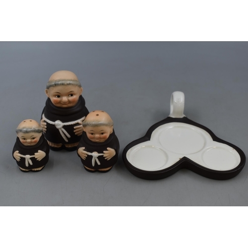 308 - Goebel Hummel Friar tuck / Monk Condiment Set