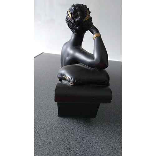 390 - LOVELY ART DEC STYLE RECLINING LADY FIGURINE VERY HEAVY