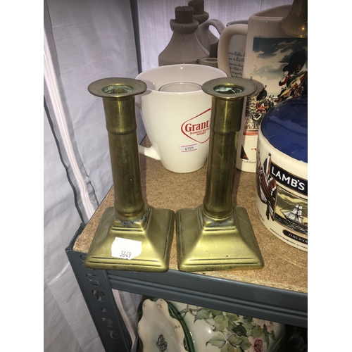 408 - LOVELY PAIR OF BRASS CANDLESTICKS