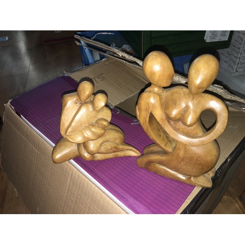 3 - TWO CARVED WOODEN SCULPTURES