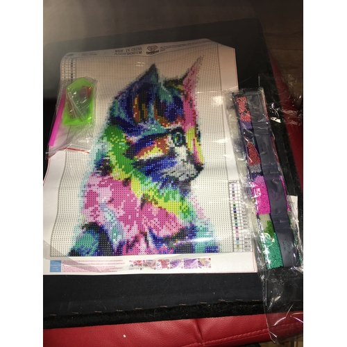 142 - NEW SEALED 5D DIY Diamond Painting by Number Kits PUSSY CAT RRP £5.99 GRAB A BARGAIN