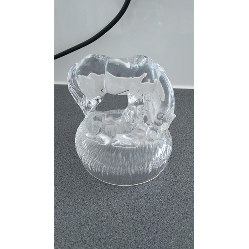 356 - HORSE AND FOAL CRYSTAL ORNAMENT