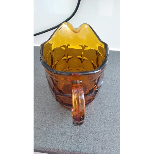 363 - VINTAGE AMBER GLASS JUG