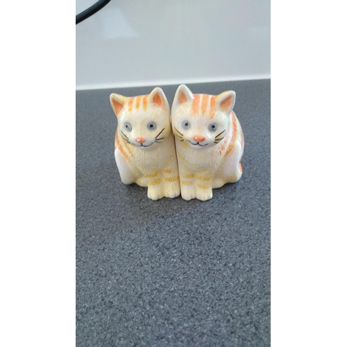 366 - SALT N PEPPER CAT CRUET SET