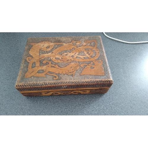 374 - lovely carved wooden box