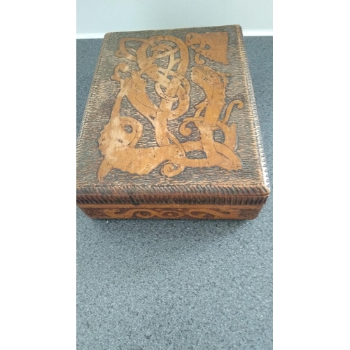 374 - lovely carved wooden box