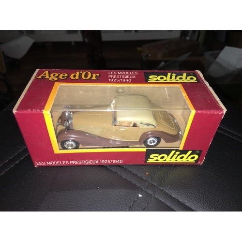 268 - FANTASTIC BOXED SOLIDO DIECAST 2 TONE BROWN MERCEDES 67 1939 CAR MODEL