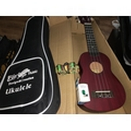 66 - NEW BOXED Mahogany Soprano Ukulele Starter Kit - Professional 21 inch w/Case Strap Tuner Aquila Stri... 