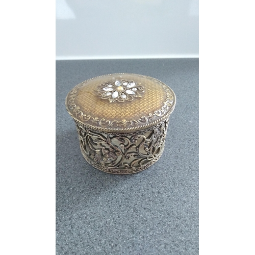 603 - LOVELY ORNATE METAL TRINKET BOX