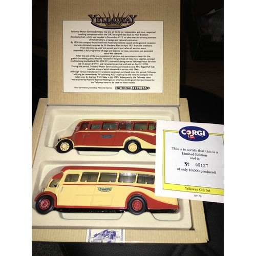 300D - FANTASTIC BOXED CORGI 97063 TWO PIECE SET A.E.C. REGAL AND BEDFORD OB YELLOWAYS LTD EDITION