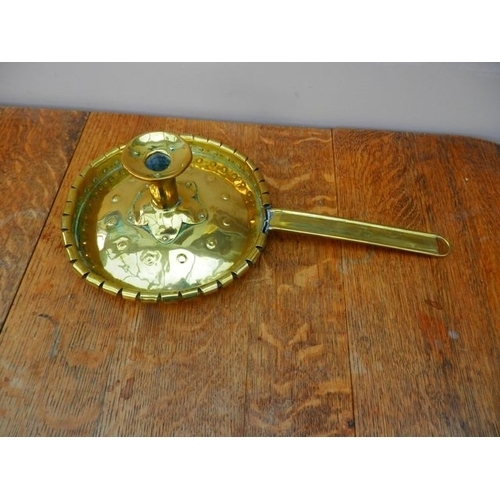 300Y - BRASS PORTERS CANDLE HOLDER 40CM IN LENGTH