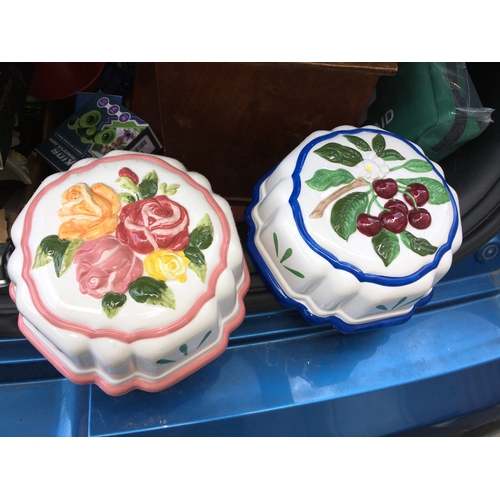 47 - TWO CERAMIC JELLY MOULDS