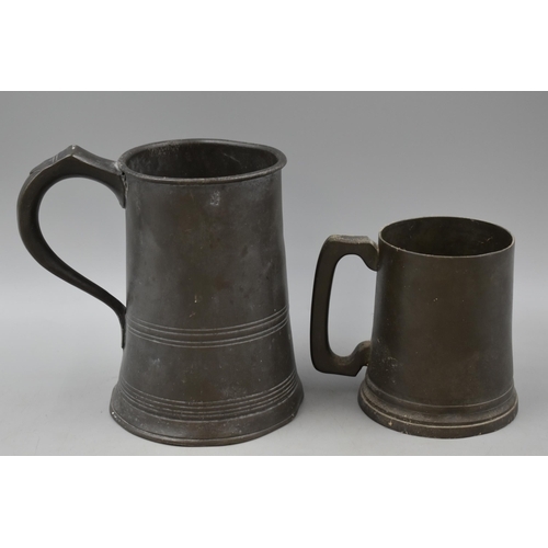 68 - Two Pewter Tankards, One With Victoria Marks. Tallest Approx 17.5cm