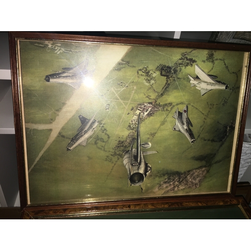 72 - TWO FANTASTIC FRAMED AND GLAZED  Military Aircraft Pictures