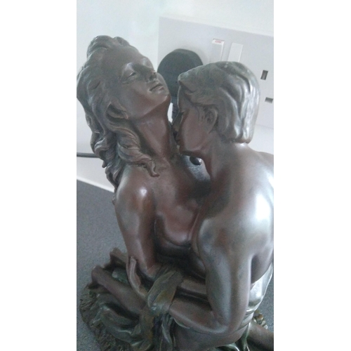 355 - LOVELY LARGE AND VERY HEAVY LOVERS STATUE