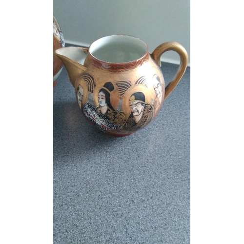 432 - ORIENTAL 3PCE TEA SET