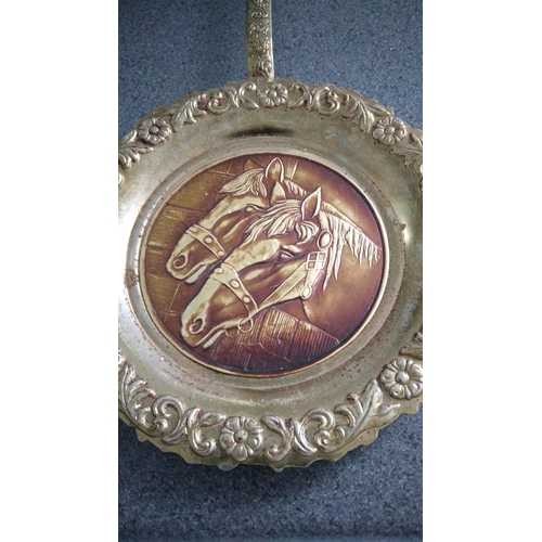 451 - PAIR OF BRASS HORSE WALL HANGINGS