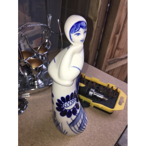 29 - Vintage West German Blue and White figure Marked to Base