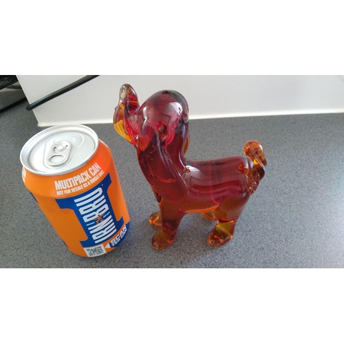 505 - VINTAGE GLASS DOG FIGURE