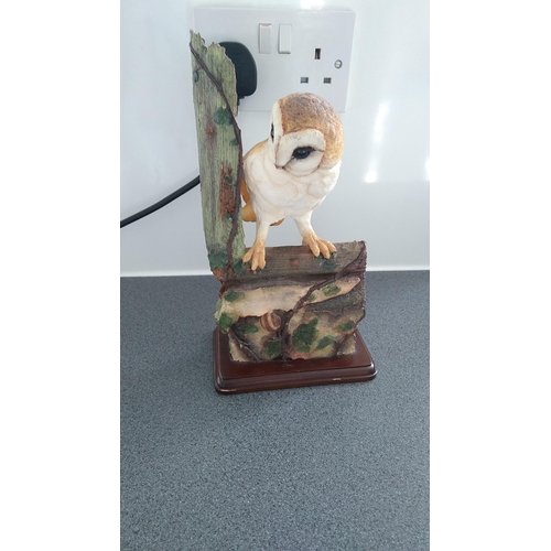 484 - NICE OWL ON BRANCH ON PLINTH