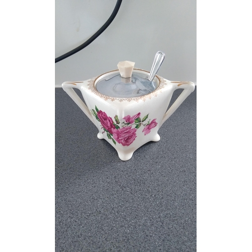 367 - MIDWINTER LIDDED SUGAR BOWL WITH SPOON