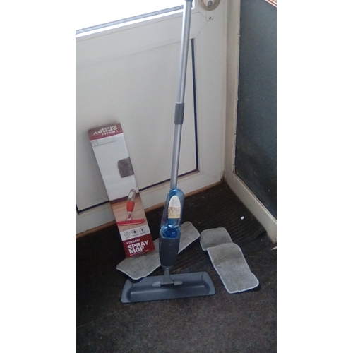 123 - NEW BOXED Vinsani Grey Spray Floor Mop - Water Spraying Floor Cleaner with Refillable Bottle for Har... 