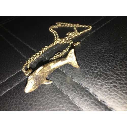 200 - LOVELY VINTAGE Silver 925 Dolphin Pendant on Chain