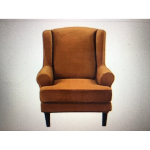 587 - NEW BAGGED SHANNA Wingback Chair Cover Flange Orange,