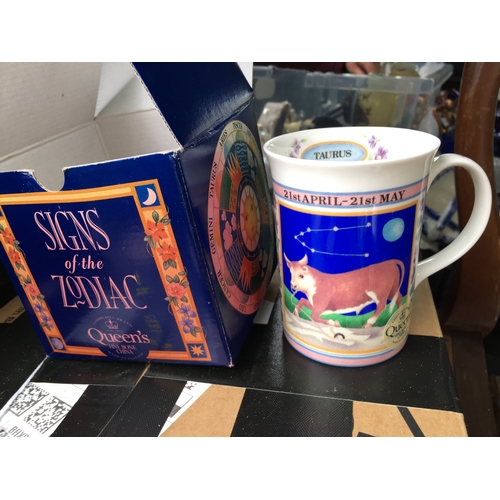 313 - BOXED QUEENS CHINA TAURUS SIGNS OF THE ZODIAC MUG