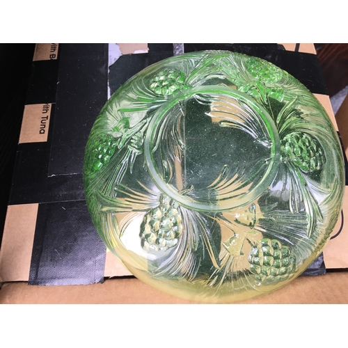 319 - LOVELY URANIUM GLASS FRUIT BOWL