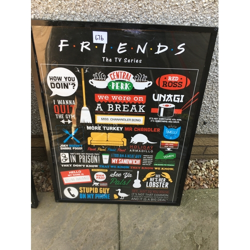 173 - LARGE FRAMED PERSPECT COVERED FRIENDS POSTER