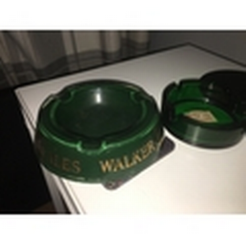 175 - A NEWTON & RIDLEY GLASS ASHTRAY AND WALKER ALES ASHTRAY,